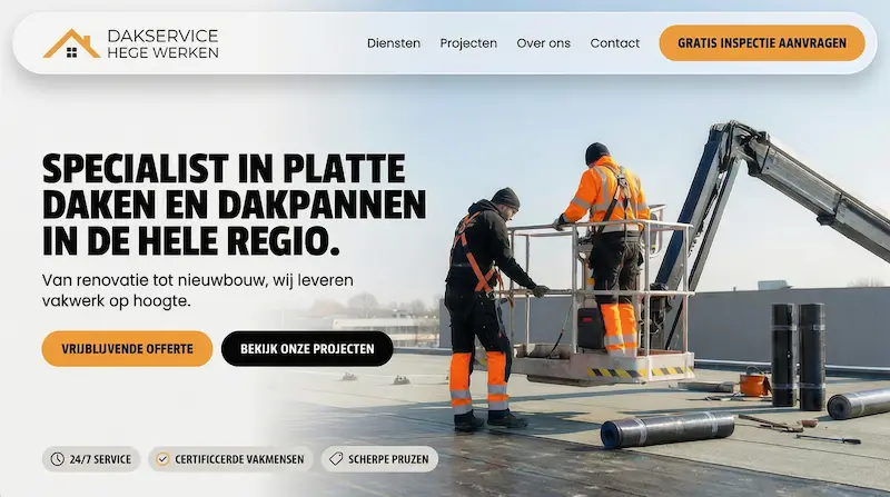 Dakdekker website voorbeeld